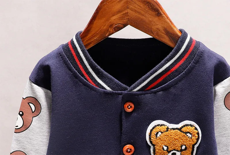 Children's Cotton Cartoon Varsity Jacket