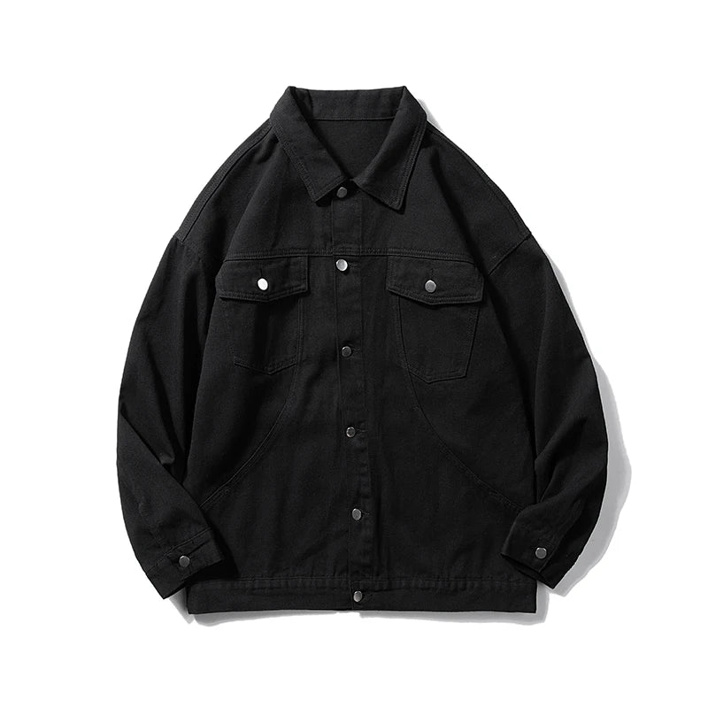 Men’s Cotton Vintage Turn Down Collar Denim Jacket