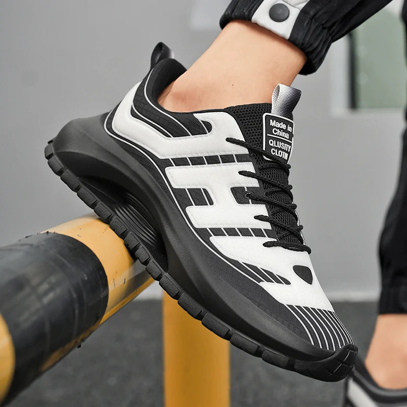 Men's Casual Sneakers Breathable Lace Up Platform Trainers Shoes