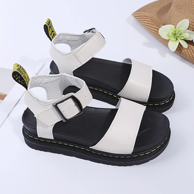 Women's Ankle Strap PU Thick-soled Soft Buckle Sandals