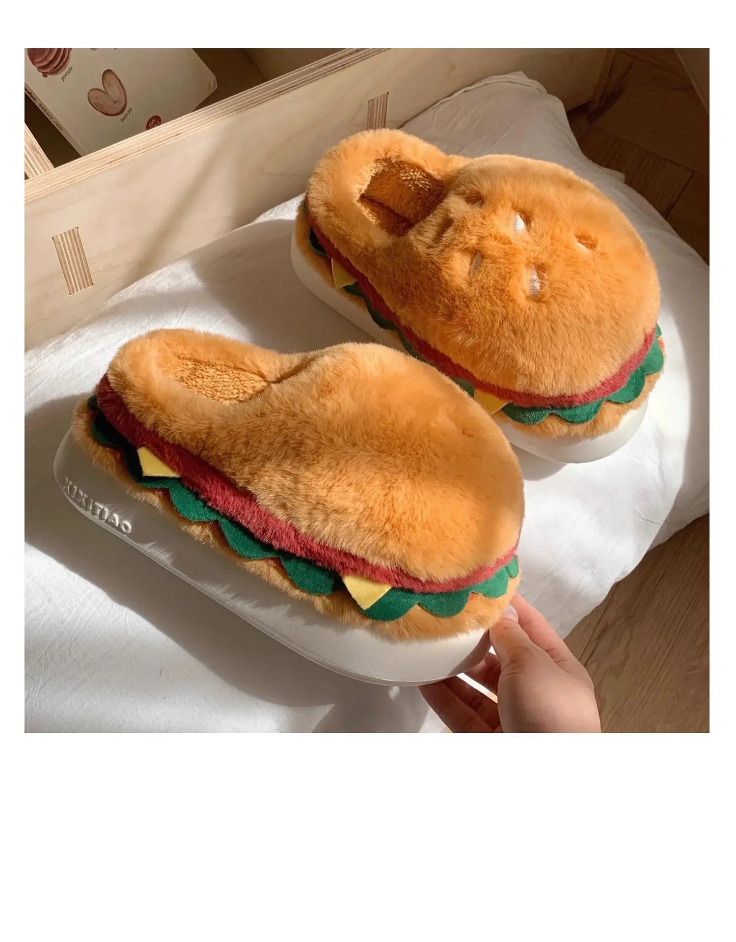 Hamburg Design Plush Slippers - Warm Non-Slip Indoor Slides