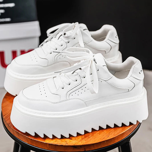 Men's Platform Skateboard Vulcanized Lace Up Sneakers