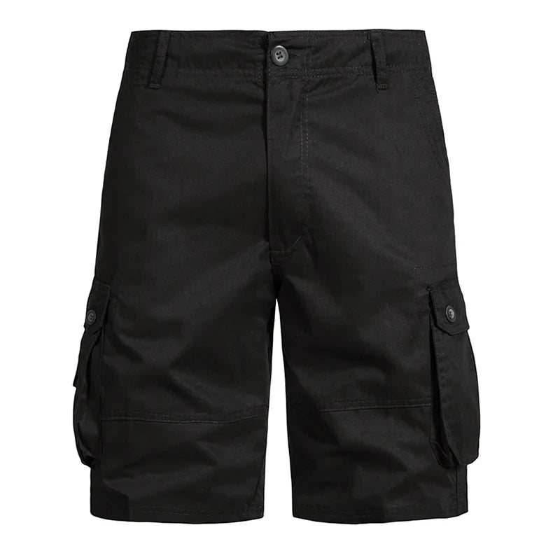 Men's Cotton Cargo Shorts - Multi Pocket Knee Length Summer Shorts