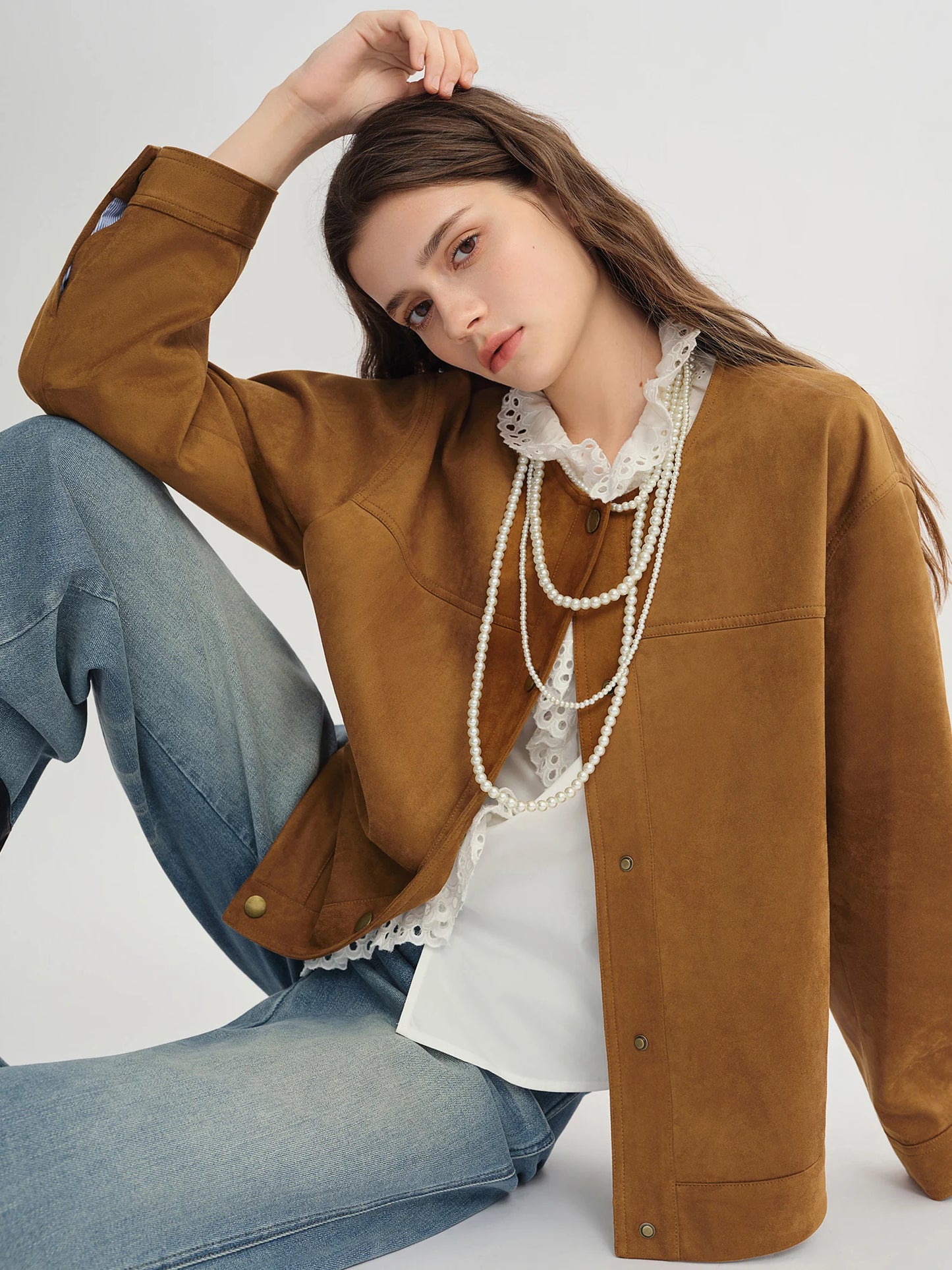 Lace Hollow-Out White Shirt