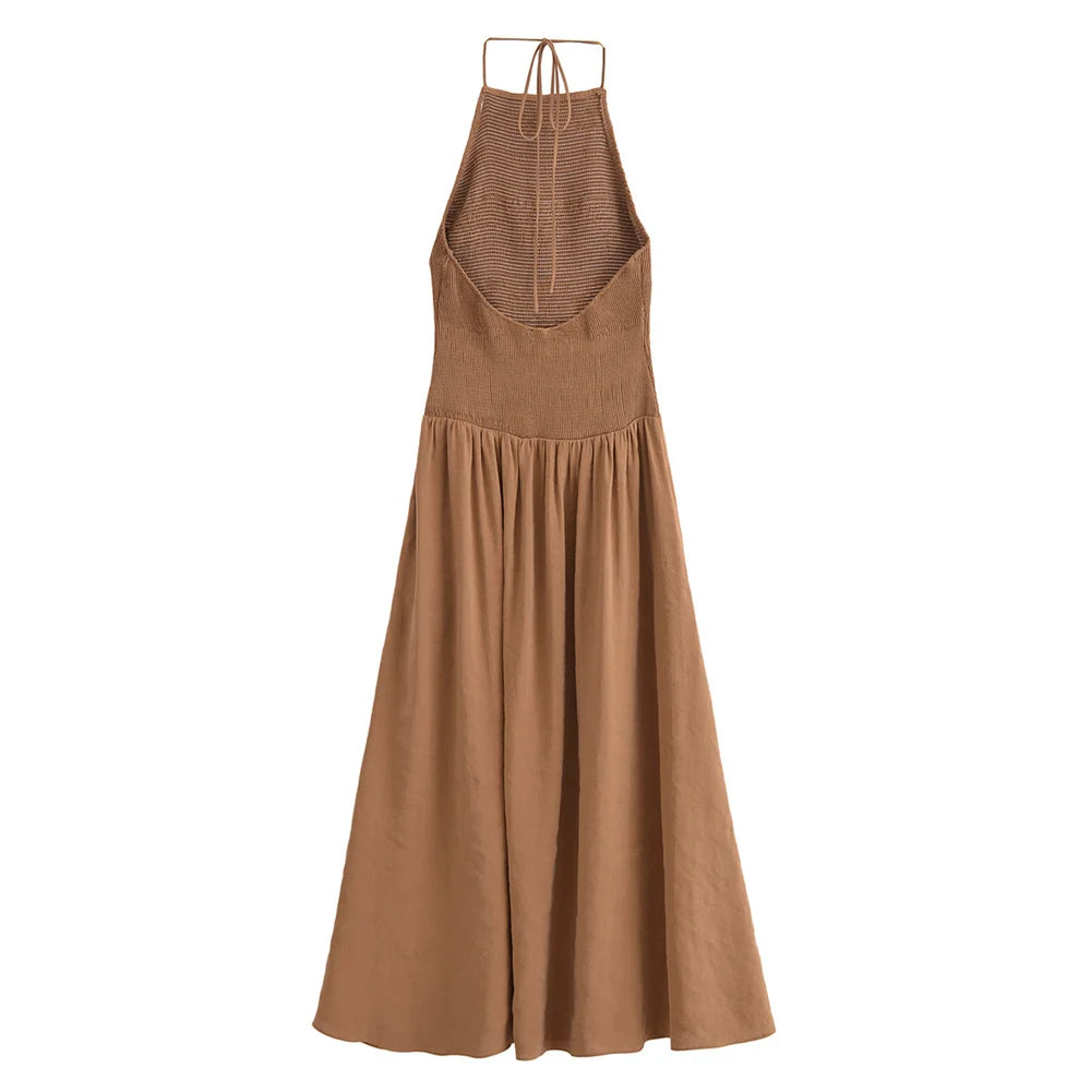 Women's Temperament Sleeveless Neck Hanging Dress