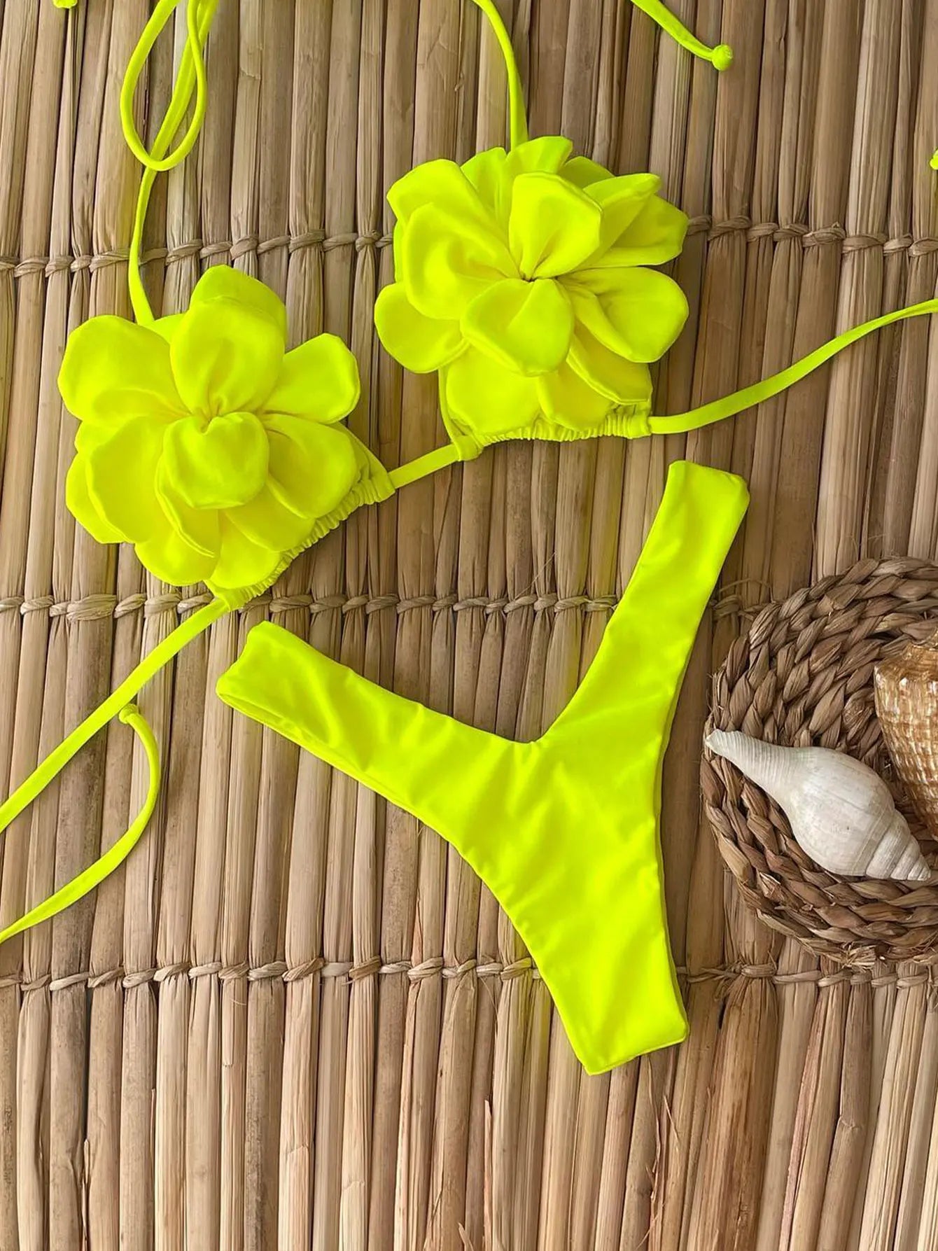 Women's Bikini Swimwear Swimsuit Push Up Flower Set