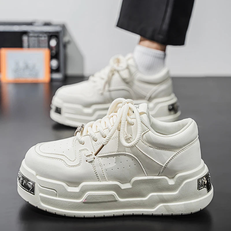 Men's Platform Sneakers - Metal Detail Sports Trainers
