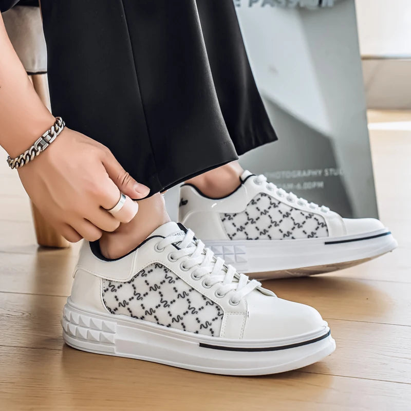 Men's Platform Skateboard Vulcanized Sneakers - Breathable Running Tennis Shoes