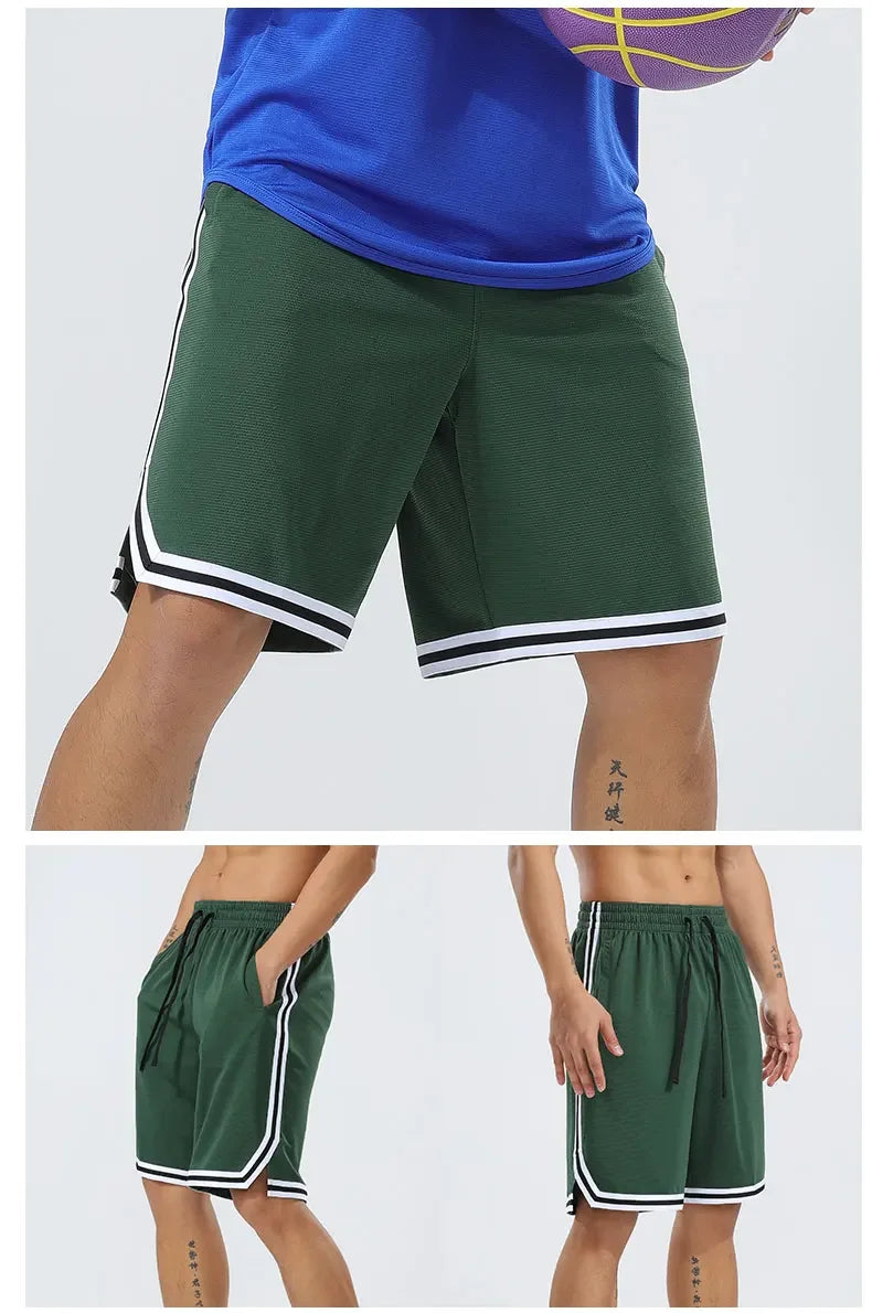 Men's Jogging Sweatpants Fitness Training Short Bodybuilding Lightweight Loose Fitting Lace Up Gym Basketball Shorts