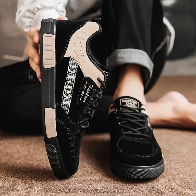 Men's Casual Flat Sneakers - Simple Design Trainers