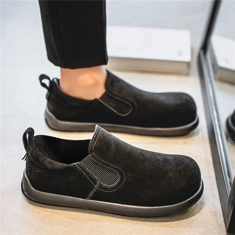 Men's Casual Sneakers British Style Loafers Slip-on Suede Leather Shoes