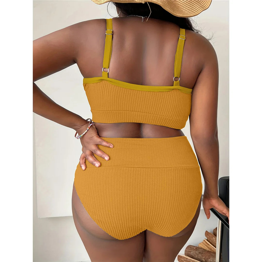 Ribbed Bikini Set Plus Size