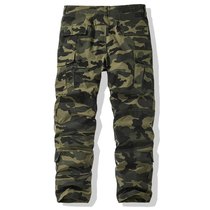 Men's Camouflage Cargo Pants - Military Style Multi-Pocket Joggers