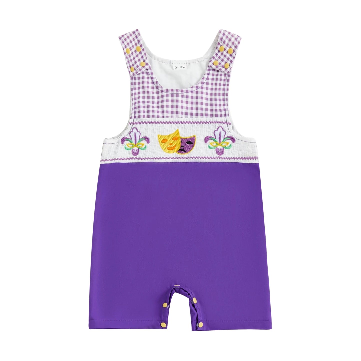 Baby Boys Romper - Embroidered Sleeveless Jumpsuit (0-18M)