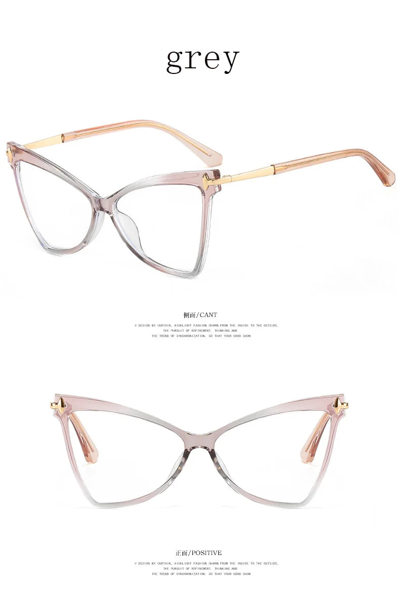 Women's Cat Eye Blue Light Blocking Glasses - Butterfly Large Frame Eyewear