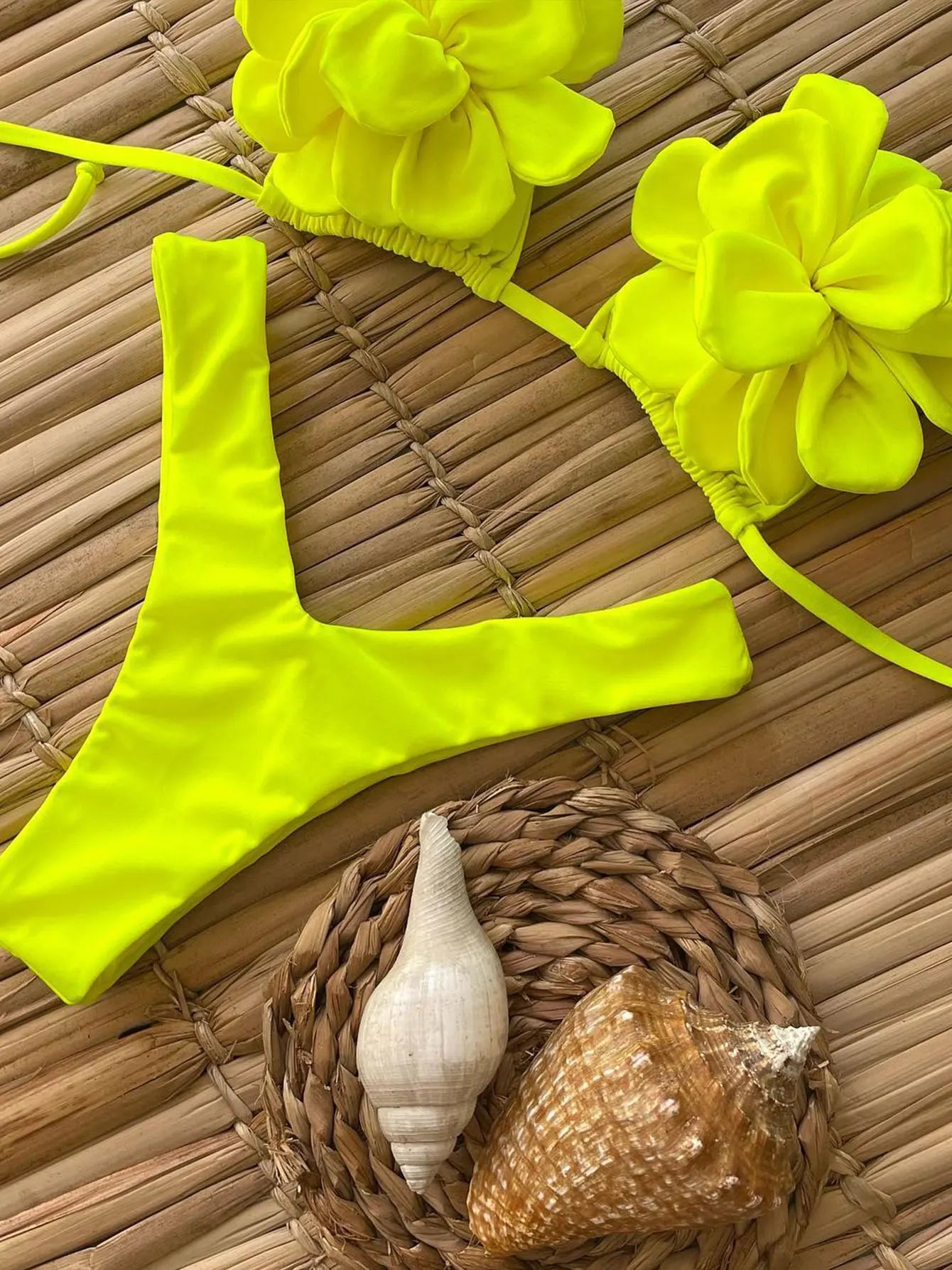 Women's Bikini Swimwear Swimsuit Push Up Flower Set