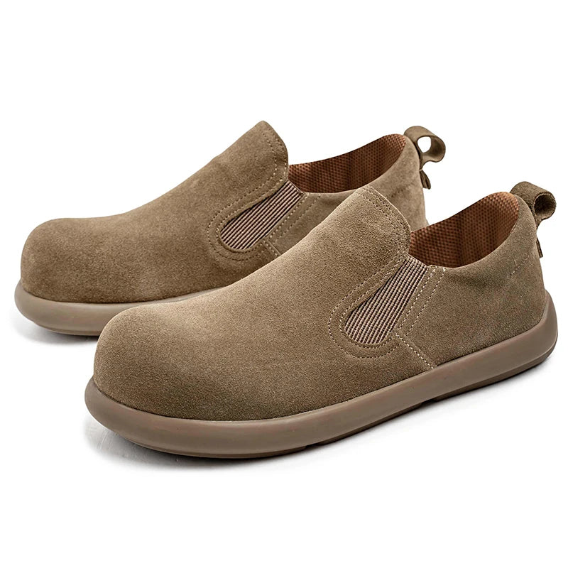 Men's Casual Sneakers British Style Loafers Slip-on Suede Leather Shoes