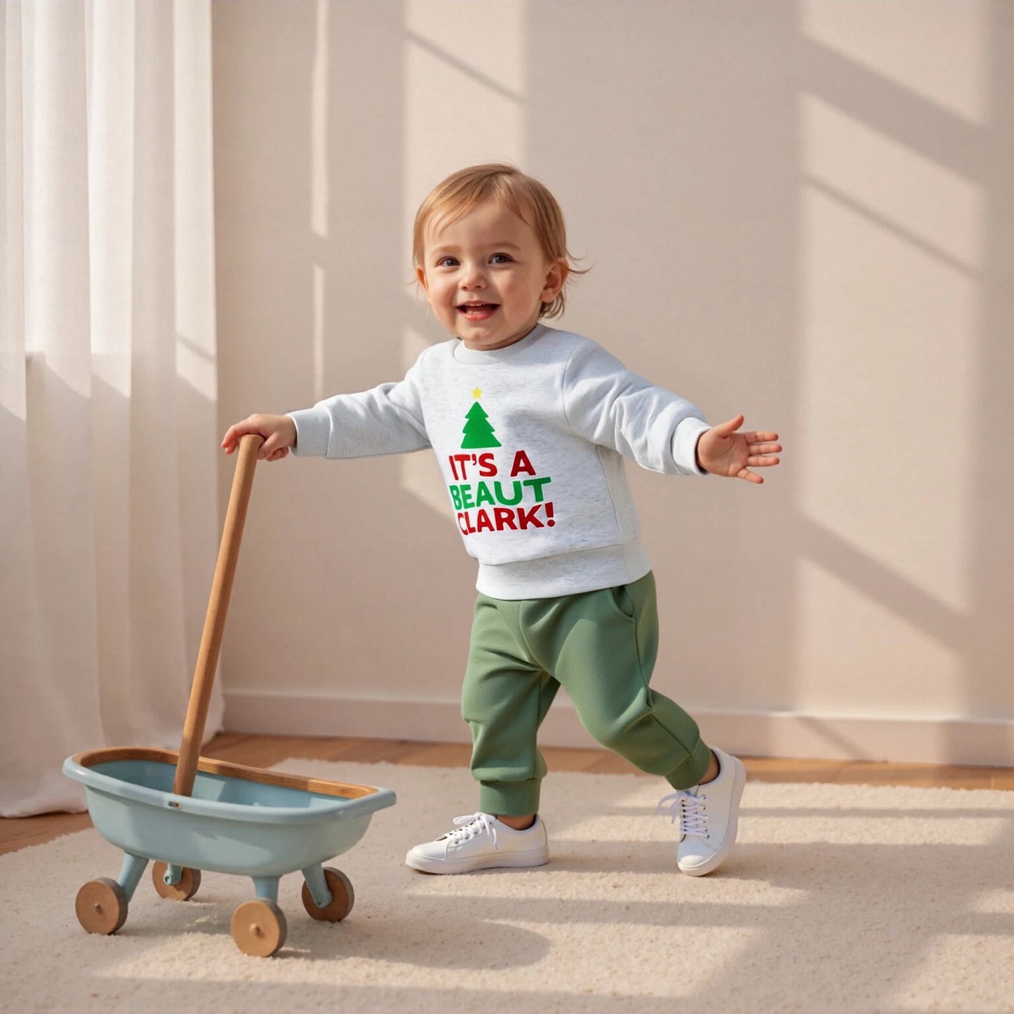 Infant Baby Boys Fall Winter Christmas Clothes Set - Long Sleeve Xmas Tree Letter Print Top & Pants