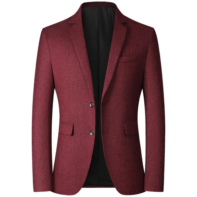 Men's Business Casual Blazer - Solid Color Wedding Suit Jacket
