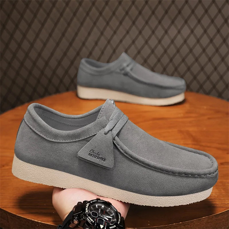 Men's Casual Suede Slip On Comfortable  Platform British Shoes