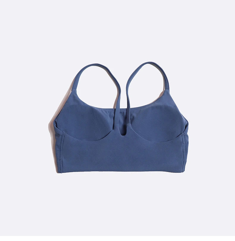 Nylon Spandex Yoga Bra Top - Removable Pads & Adjustable Straps