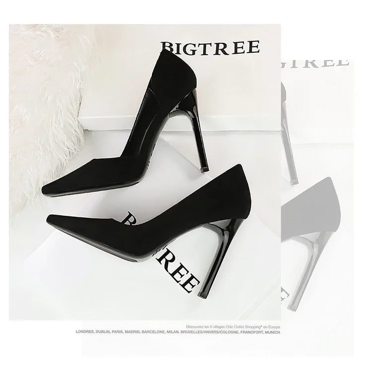 Women's 10.5 CM Heels Square Head Pumps Block Heels