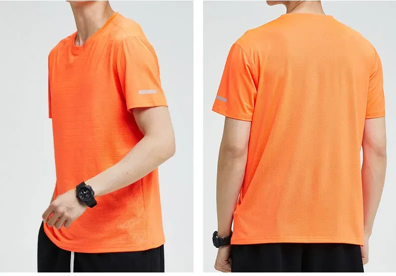 Men's Sports Gym Quick Dry Fit Workout Yoga  Breathable Short Sleeves T-Shirt