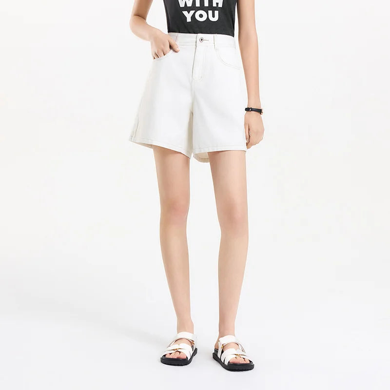 Women's Slimming Straight Leg Denim Shorts - Cooling Summer Style
