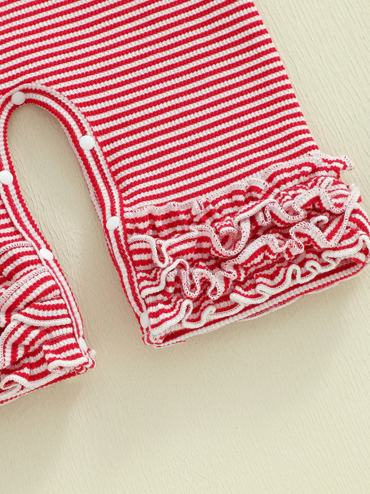 Baby Girls Striped Romper Outfit - Long Sleeve Full Length Jumpsuit with Bow Headband (0-18M)