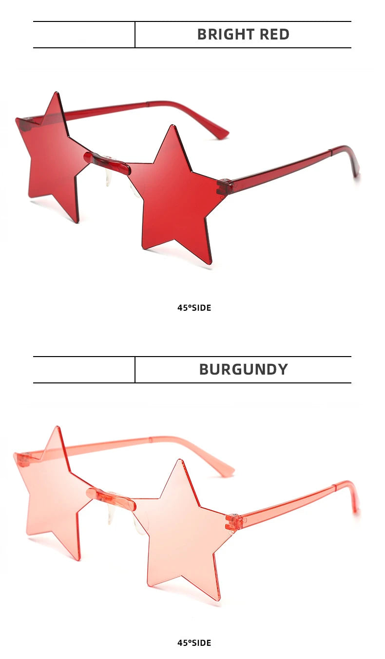 Women's 12/16 Pack Rimless Star Shaped Sunglasses Set
