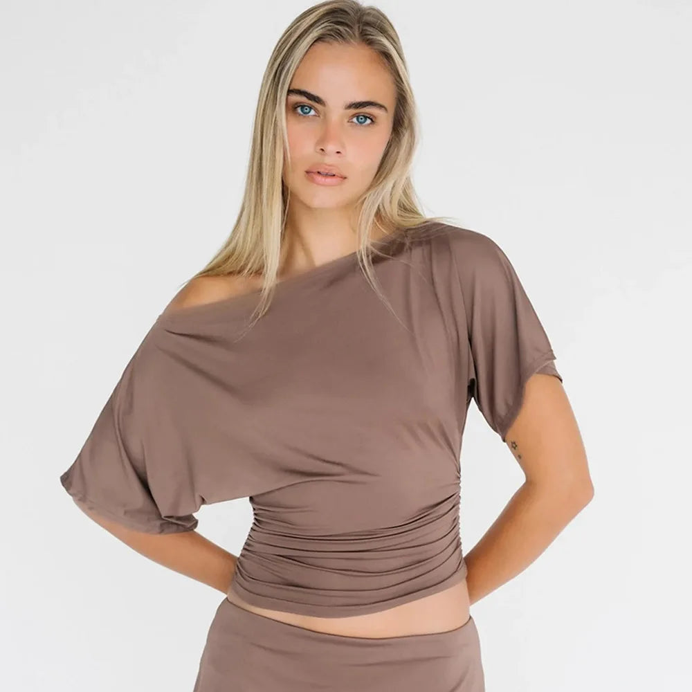 Women's Ruffled Mini Dress - Single-Breasted V-Neck with Flare Sleeves