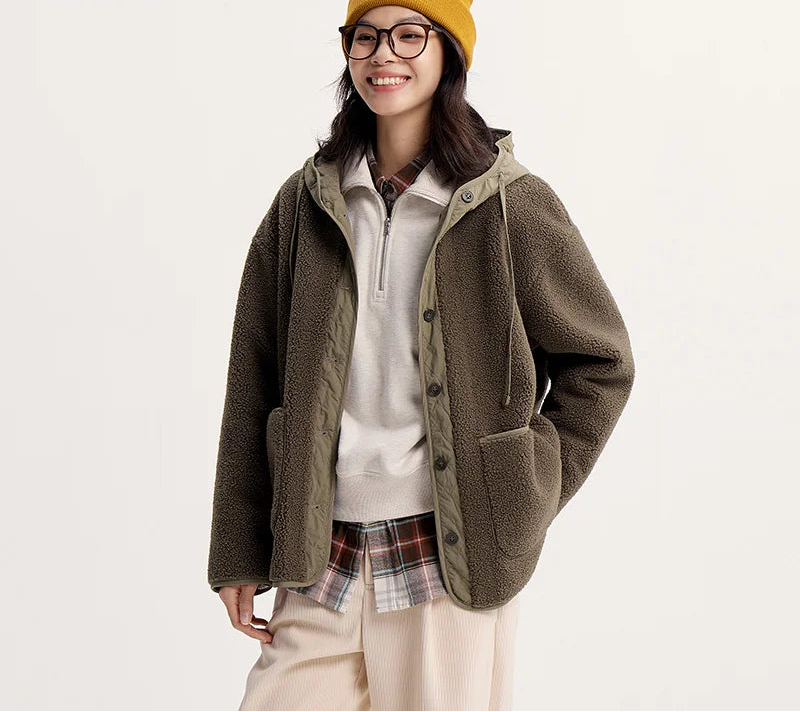 Women's Fleece-Like Cotton Winter Jacket - Thickened Warm Coat