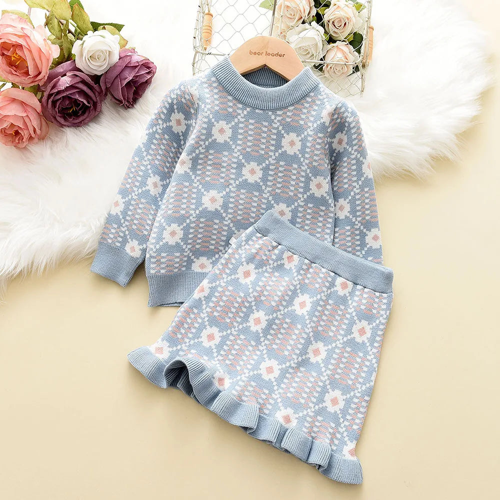 Children's Girl's Knitted Sweet Outfit Set