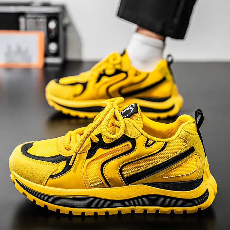 Men's Platform Vulcanized Sneakers - Breathable Tennis Sports Shoes