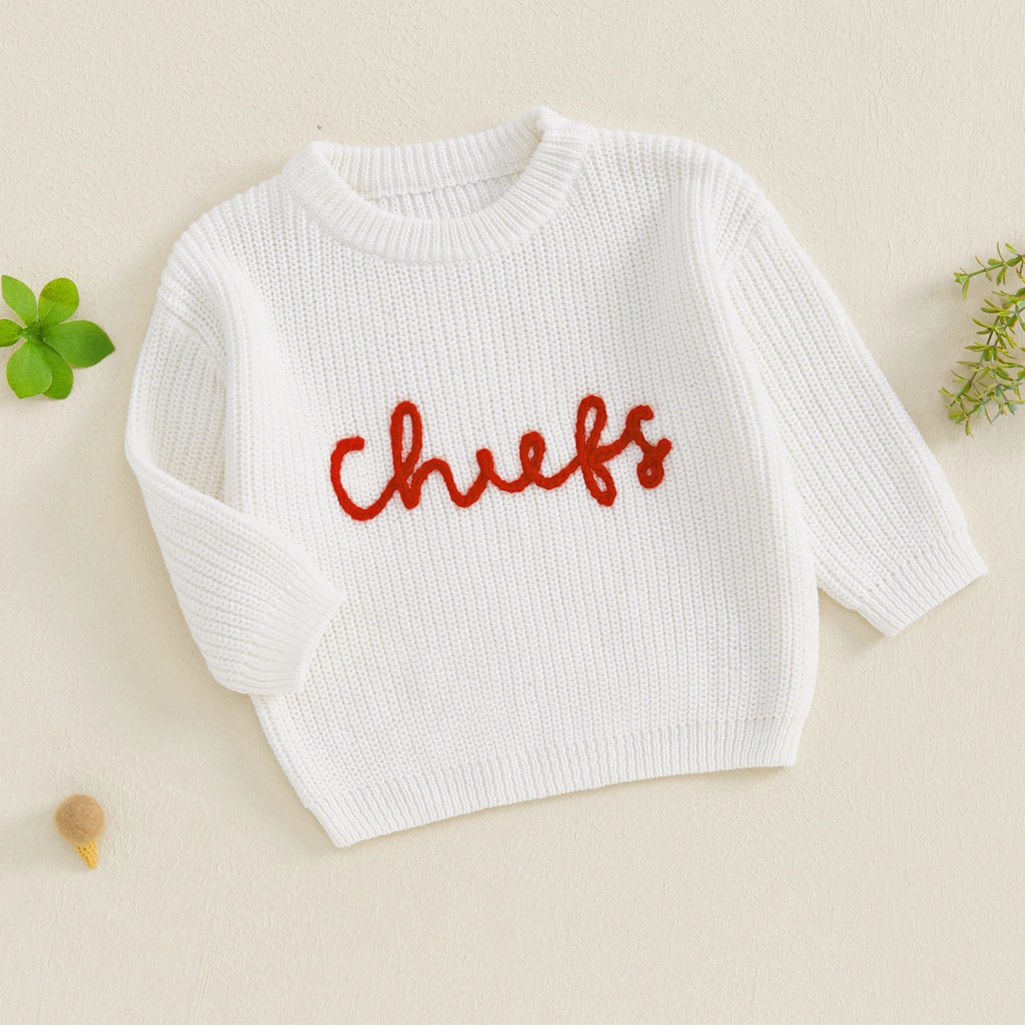 0-3Y Autumn Winter Baby Boys Girls Knit Sweater  Letter Embroidery Crew Neck Long Sleeve Pullover Top