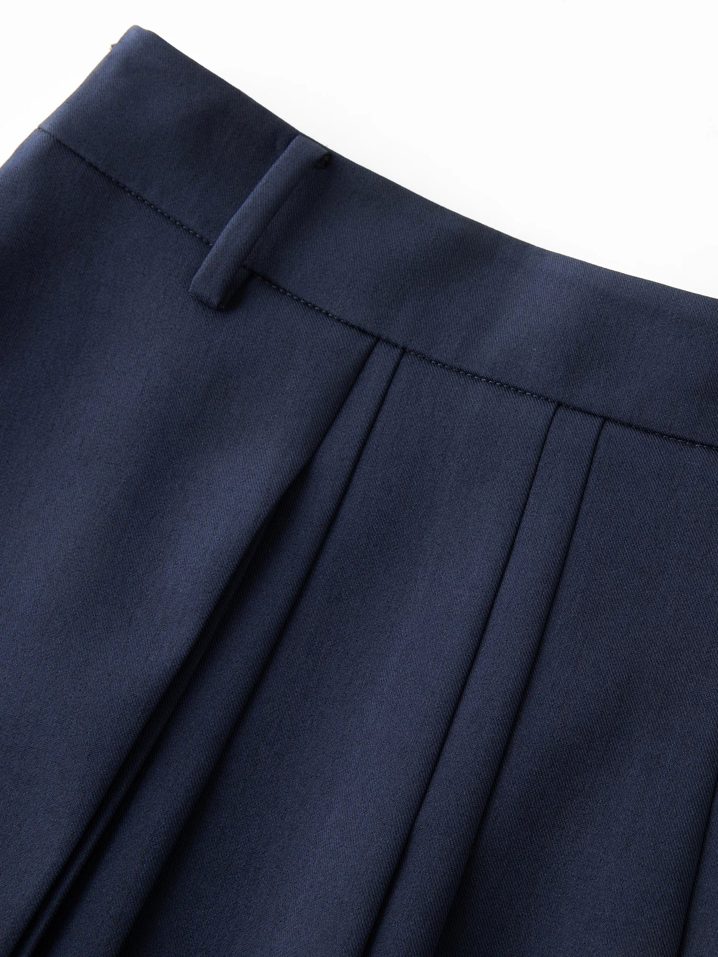 Blue Plaid Shirt & Navy Skirt Set - Long Sleeve Two-Piece