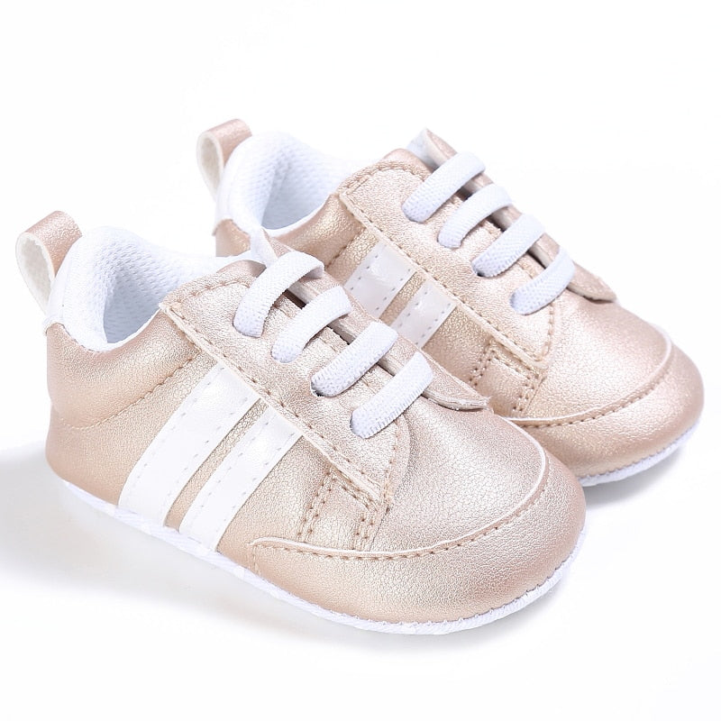 Newborn Baby Classical Sport Soft Sole PU Leather Sneakers Shoes