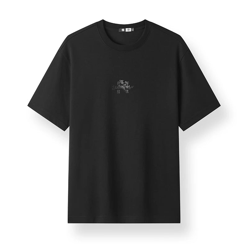 Men's Chinese Style Embroidered T-Shirt - Short Sleeve Casual Top Autumn 2025