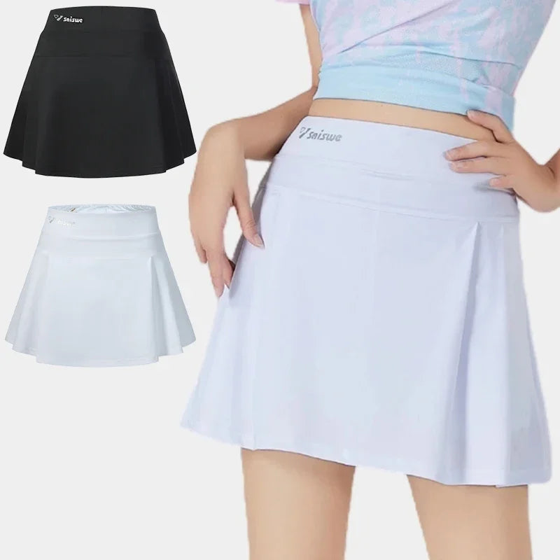 Women's Tennis Short Skirt Casual Sport Running Shorts Skirt -Yoga Fitness Short Sports Golf Pleated Skirt