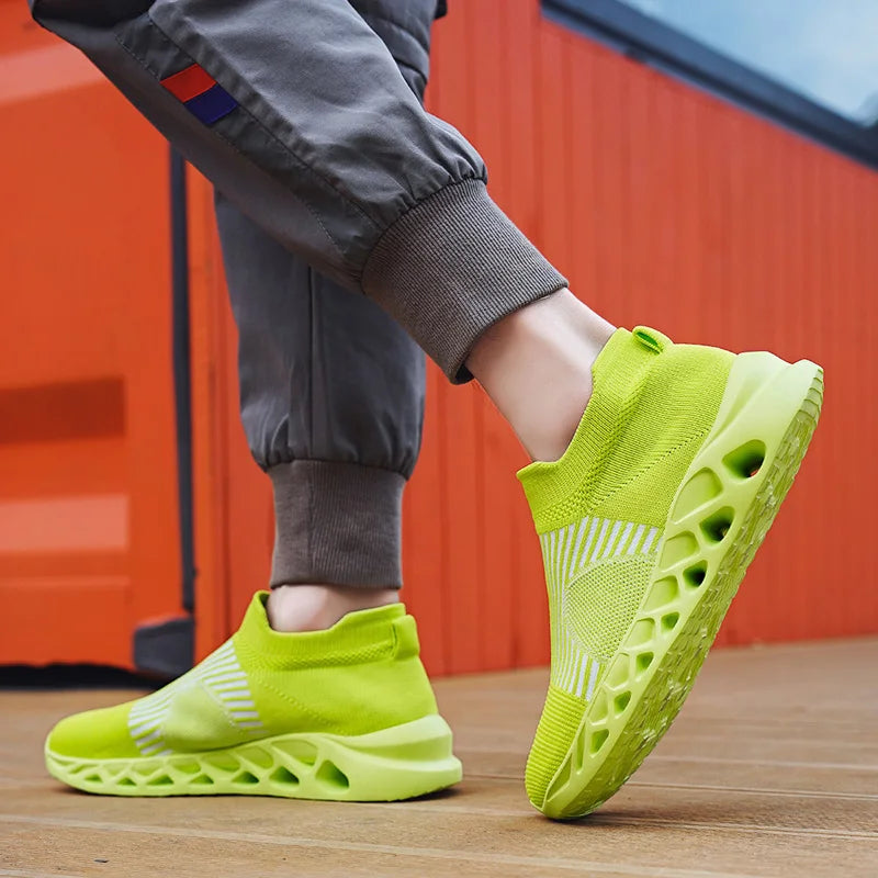 Men's Slip-On Platform Sneakers - Casual Running Sports Trainers