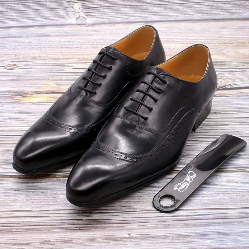 Men's Genuine Leather Oxford Brogues - Italian Style