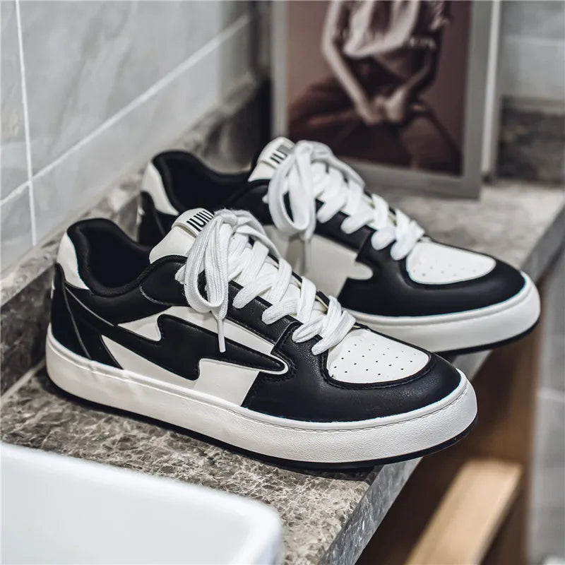 Men's Casual Sneakers Lightning Design Platform Skateboard Shoes Tennis Sports Shoes Outdoor Comfortable Vulcanized Sneakers