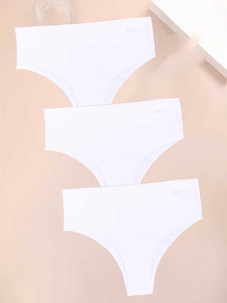 3PCS Women's Seamless Plus Size Underwear High Waist Briefs Stretch Comfortable Traceless Lingerie