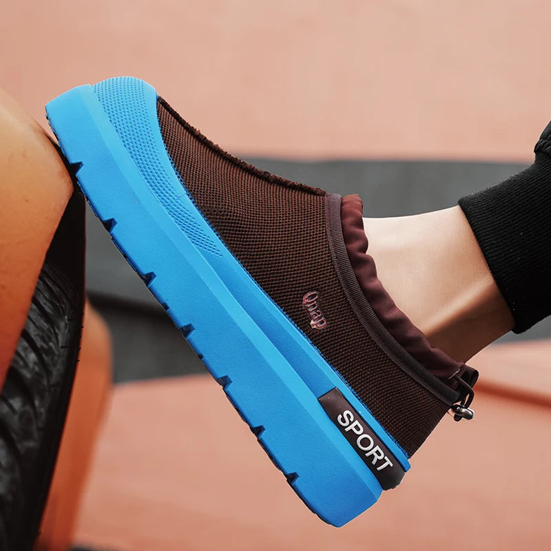 Men's Platform Vulcanized Slip-On Sneakers - Comfortable Running Tennis Shoes
