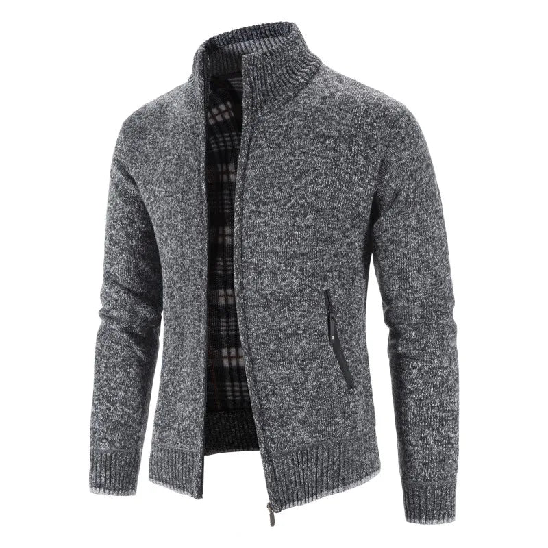 Men's Cardigan Sweater Jacket - Thicken Warm Zipper Knit