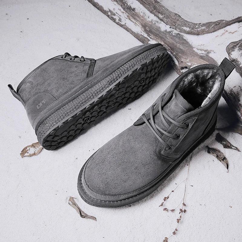 Men's Winter Snow Boots - Waterproof Fur-Lined Chelsea Boots