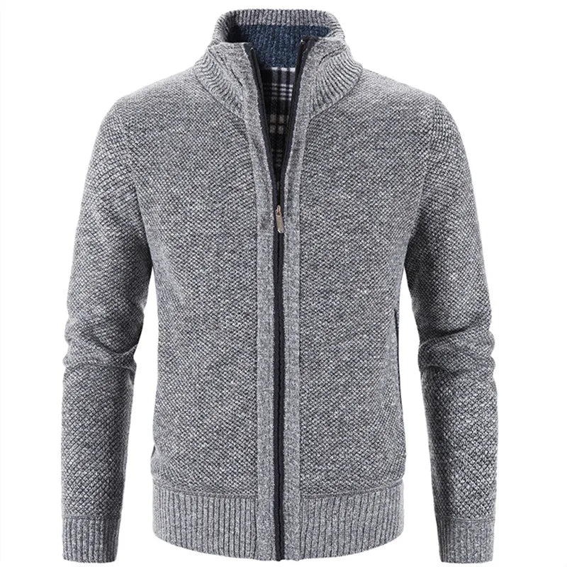 Men's Knitted Cardigan - Slim Fit Single Breasted Sweater Coat