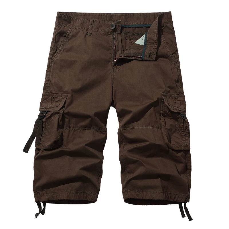 Men's Cotton Cargo Shorts - Multi Pocket Casual Summer Trousers