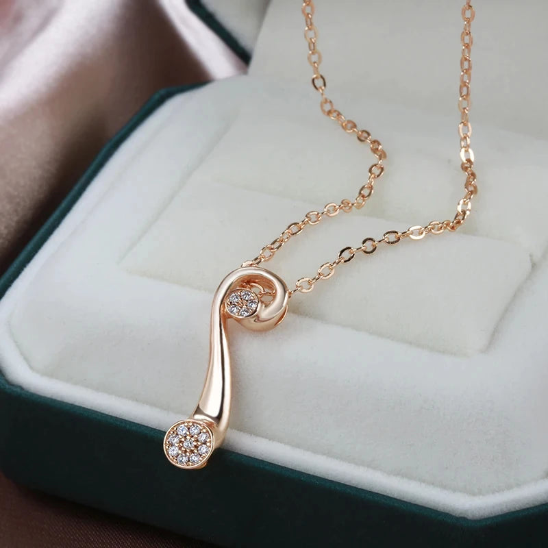 585 Rose Gold Colour Glossy Pendant Necklace For Women