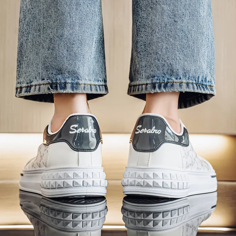 Men's Platform Skateboard Vulcanized Sneakers - Breathable Running Tennis Shoes